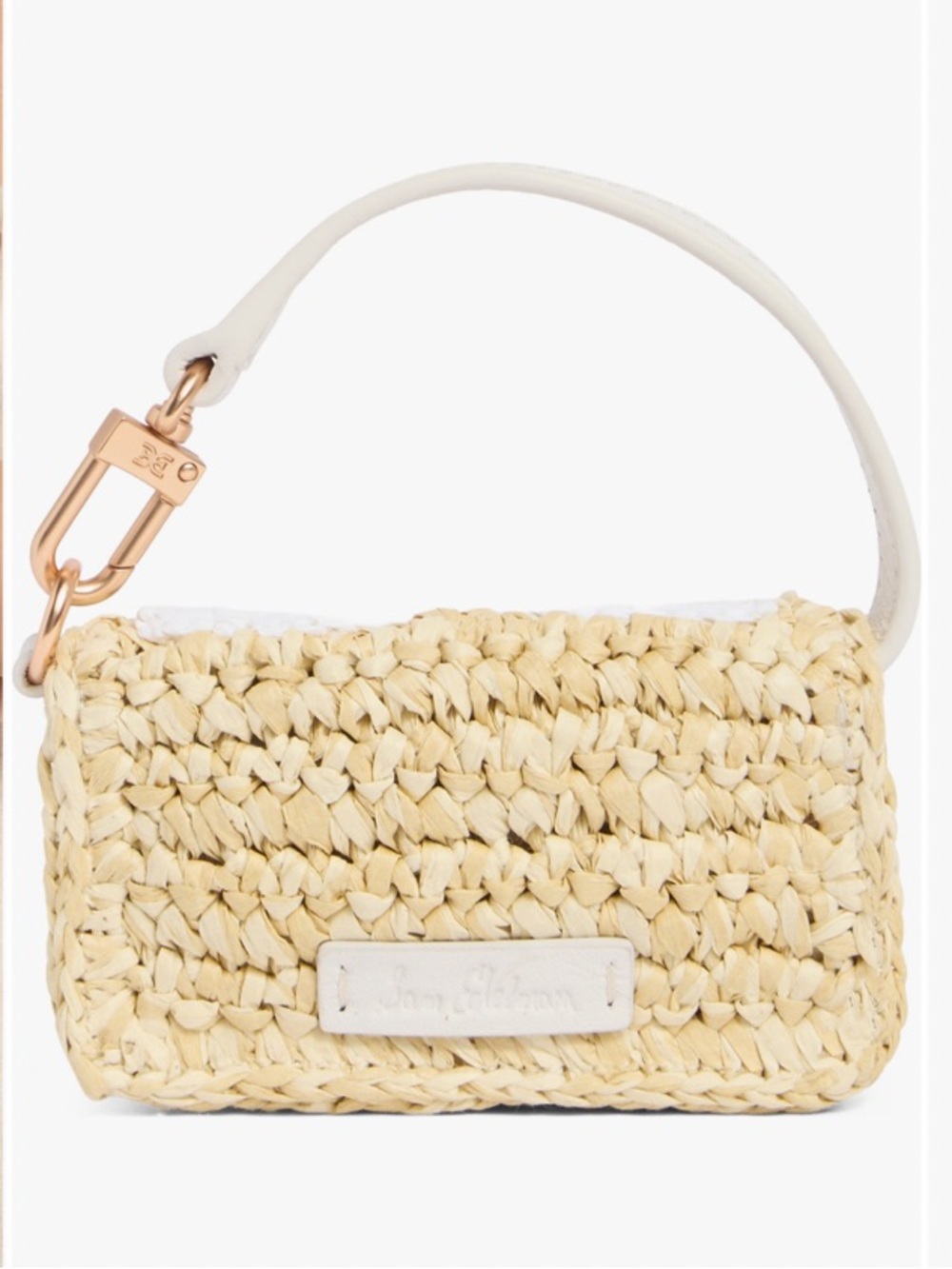 NEW Sam Edelman Mini Raffia and Leather Wallet - Picture 3 of 12